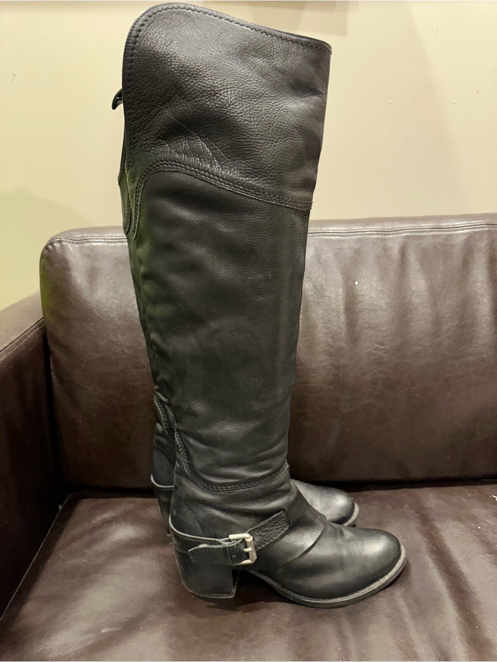 Italian Made Black Leather Knee-High Women's Riding Boots - EU40